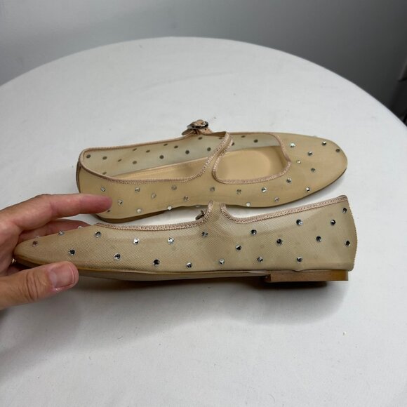 J.Crew Womens Mesh Rhinestone Mary Jane Flats Size 10 CD238 - Picture 9 of 13